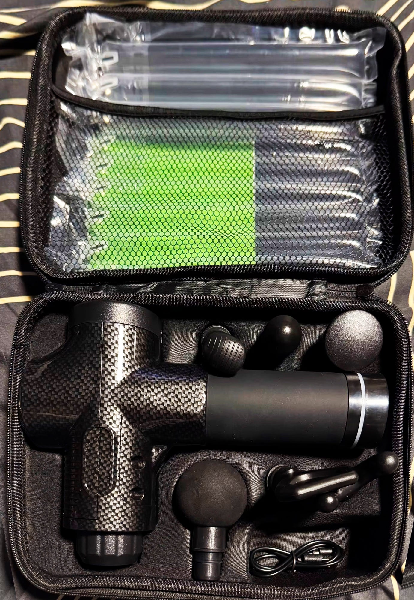 Massage Gun Deep Tissue Muscle Massager with LCD Display – 6 Heads, Carry Case