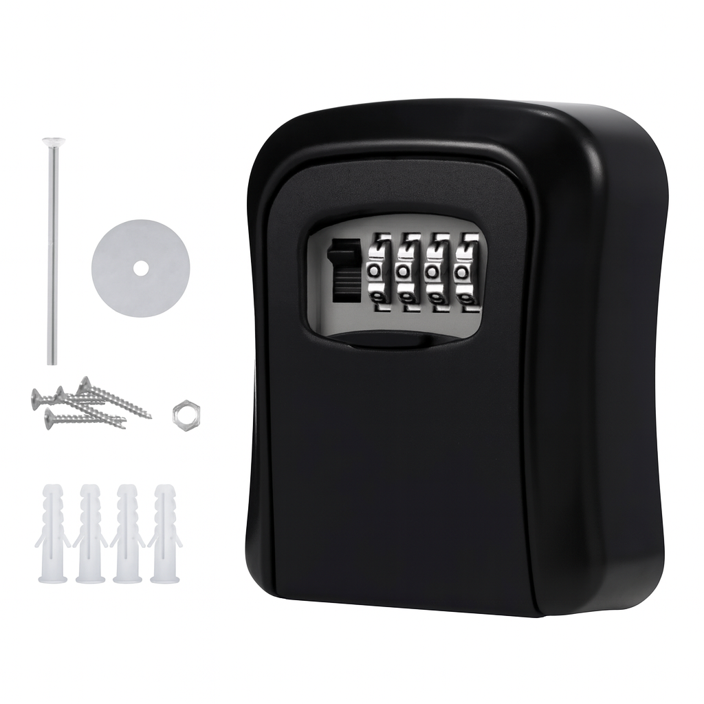 Wall Mounted Key Lock Box – 4-Digit Outdoor Combination Safe