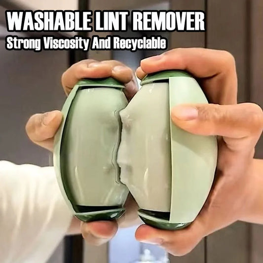 Reusable pet hair remover roller – washable lint remover for cats and dogs, shown in hands