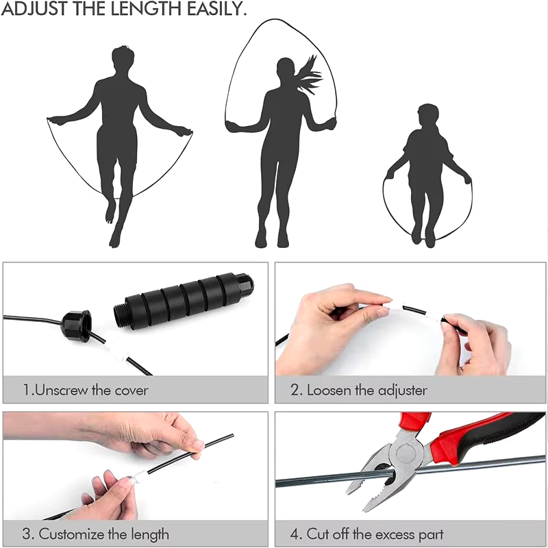 Adjustable Speed Jump Rope with Ball Bearings – Tangle-Free, Foam Handles, Fitness Training Skipping Rope