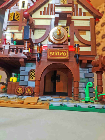 Medieval Tavern Building Blocks Set – European Street Architecture, 2868 PCS, Compatible Brick MOC Model