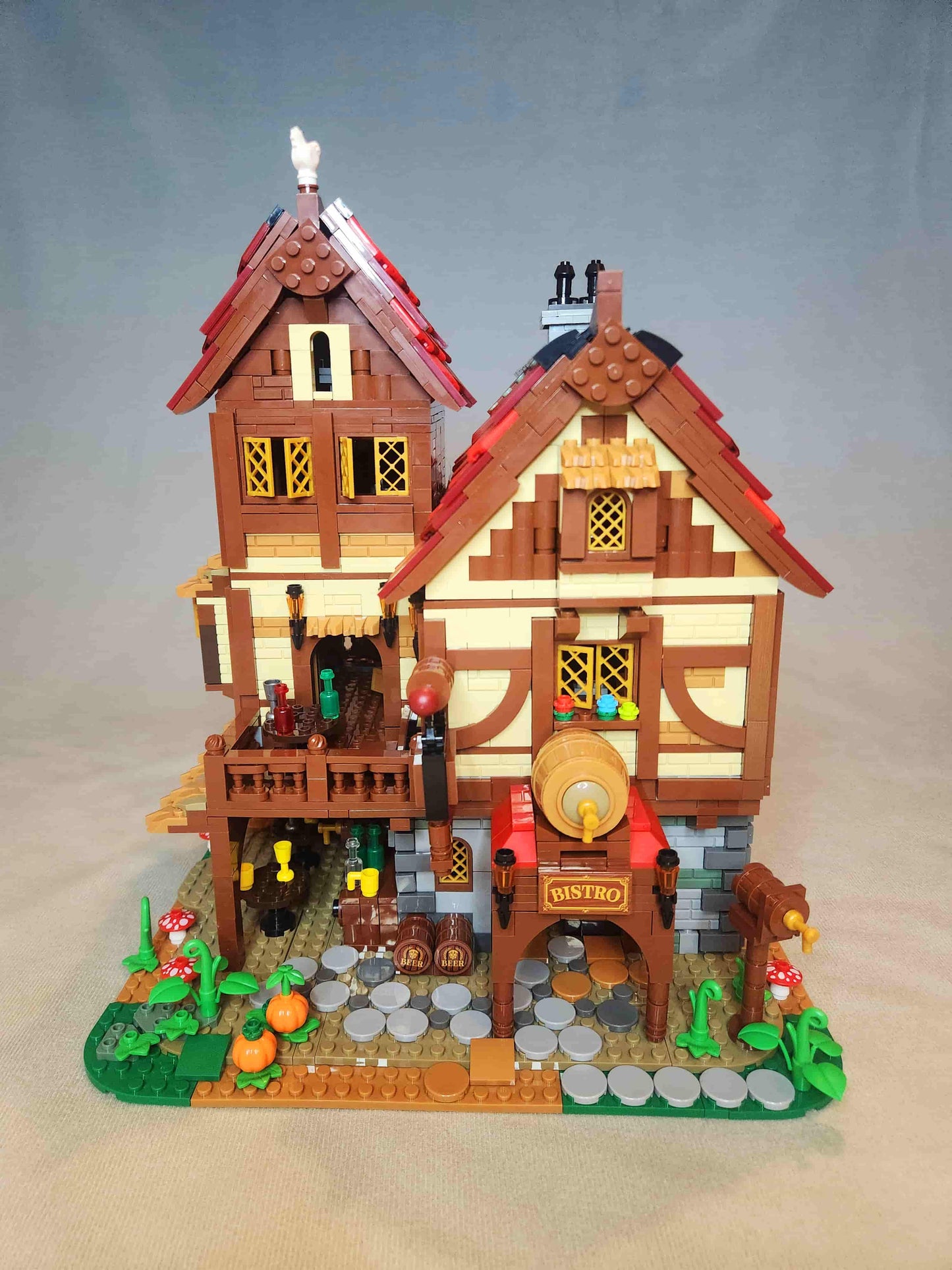 Medieval Tavern Building Blocks Set – European Street Architecture, 2868 PCS, Compatible Brick MOC Model