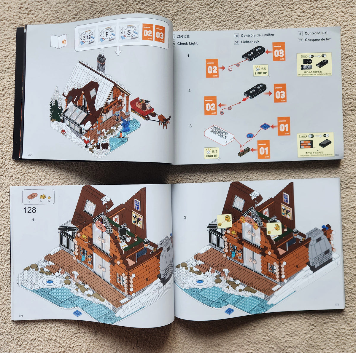 Aurora Cabin Building Set with LED Lights – 2425 Pieces