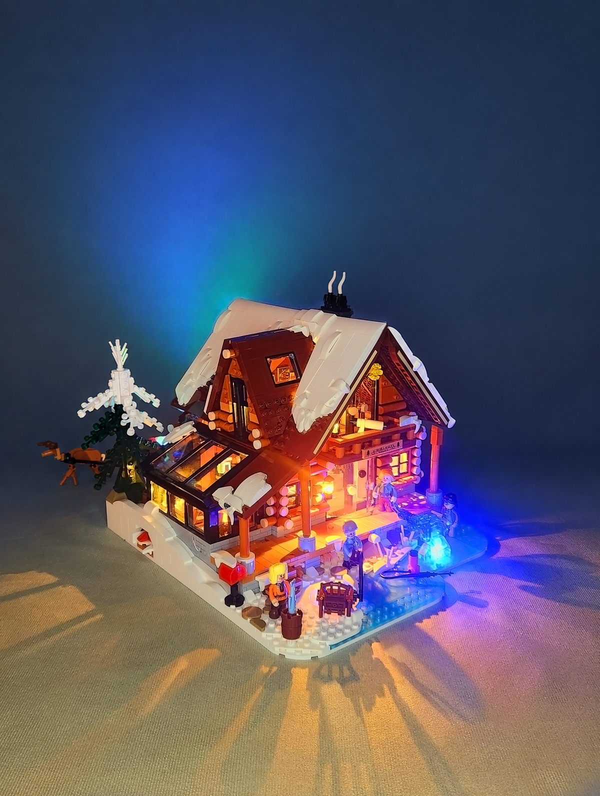 Aurora Cabin Building Set with LED Lights – 2425 Pieces