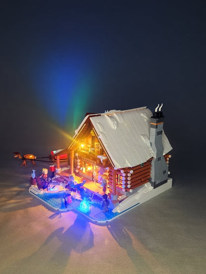 Aurora Cabin Building Set with LED Lights – 2425 Pieces