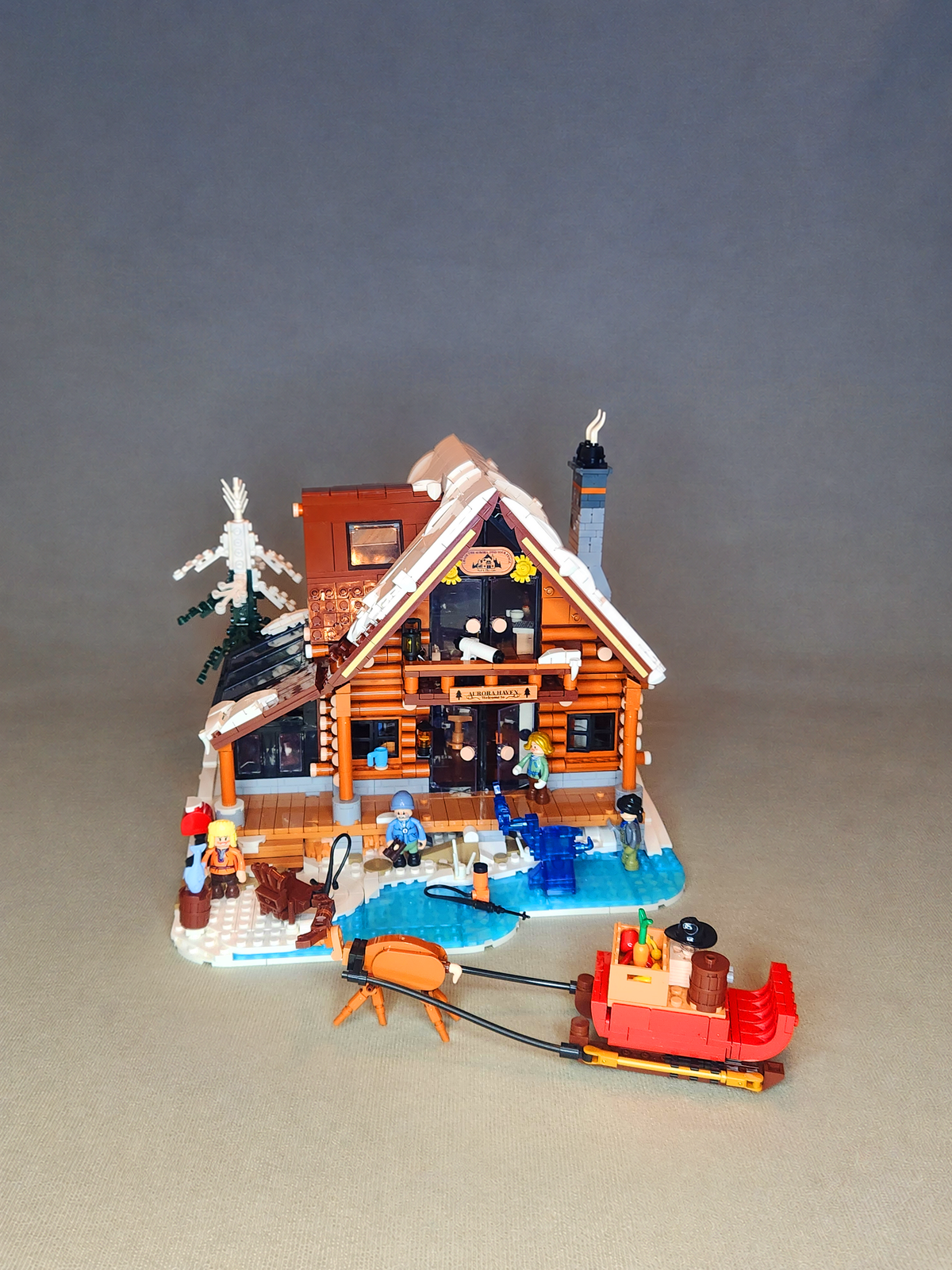 Aurora Cabin Building Set with LED Lights – 2425 Pieces