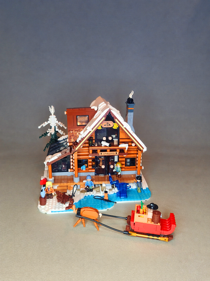 Aurora Cabin Building Set with LED Lights – 2425 Pieces