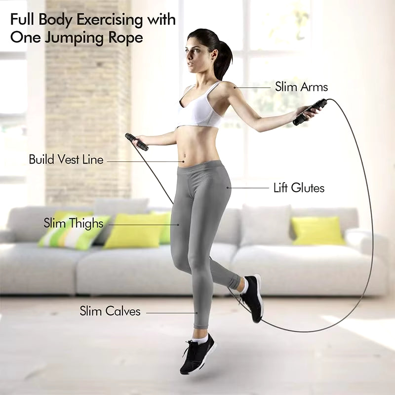 Adjustable Speed Jump Rope with Ball Bearings – Tangle-Free, Foam Handles, Fitness Training Skipping Rope