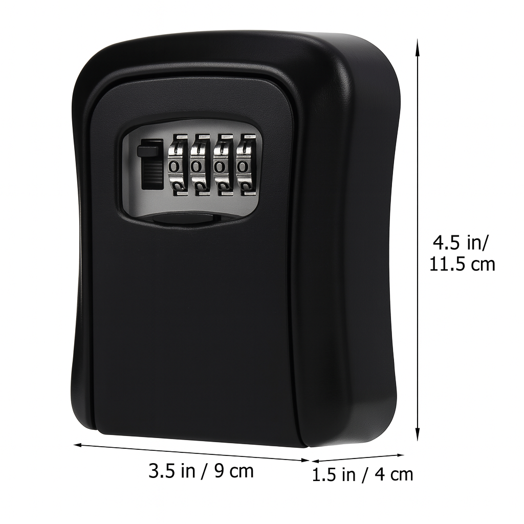 Wall Mounted Key Lock Box – 4-Digit Outdoor Combination Safe