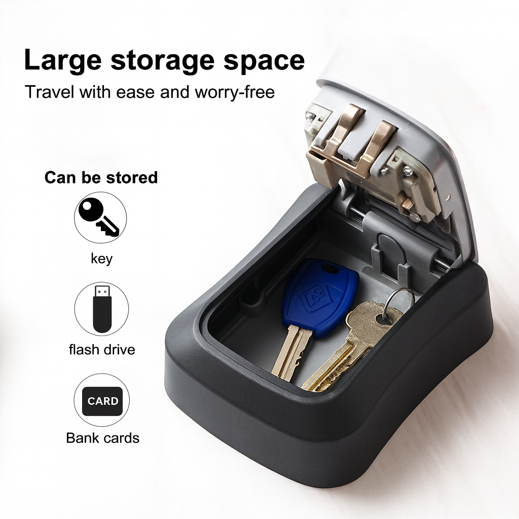 Wall Mounted Key Lock Box – 4-Digit Outdoor Combination Safe