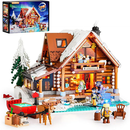 Aurora Cabin building set with LED lighting