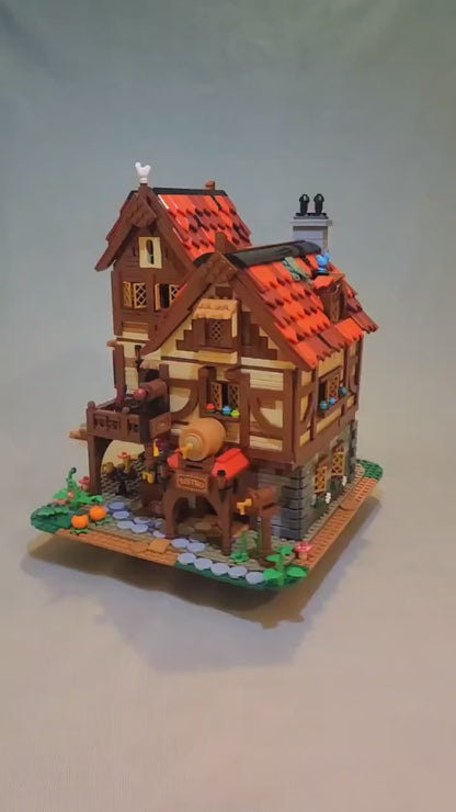 Medieval Tavern Building Blocks Set – European Street Architecture, 2868 PCS, Compatible Brick MOC Model