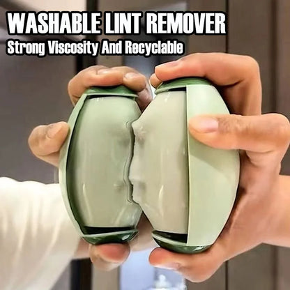 Reusable pet hair remover roller – washable lint remover for cats and dogs, shown in hands
